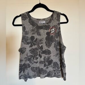 Peloton Palm Racer Tank – Women’s XL – Gray Tropical Print
